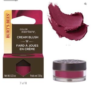 🐝 Burt’s Bees Natural Mineral Cream Blush Tub #1280 Berry Whip/Dark Pink New 🆕